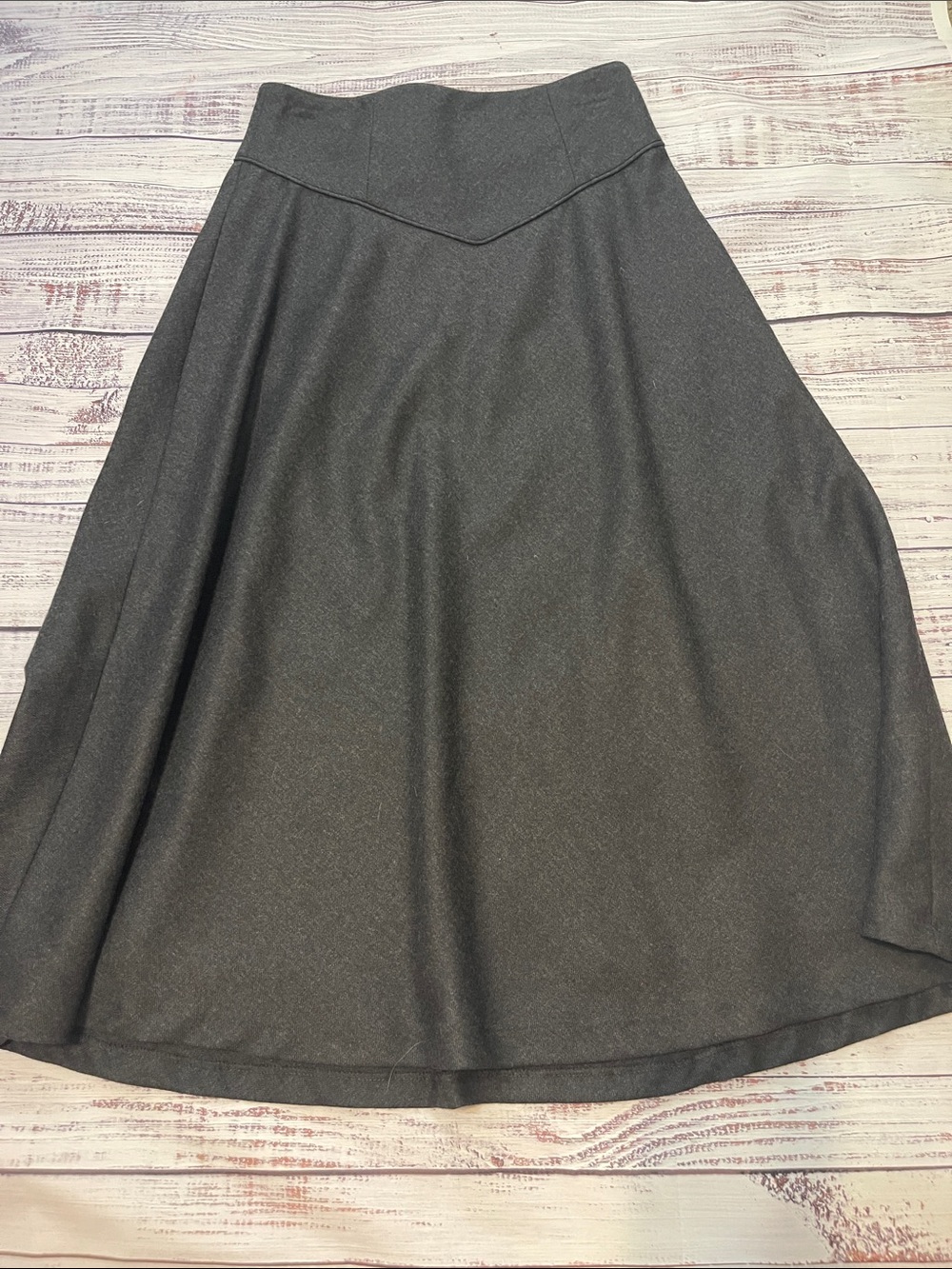 Pendleton 100% Virgin Wool Charcoal A-Line Skirt